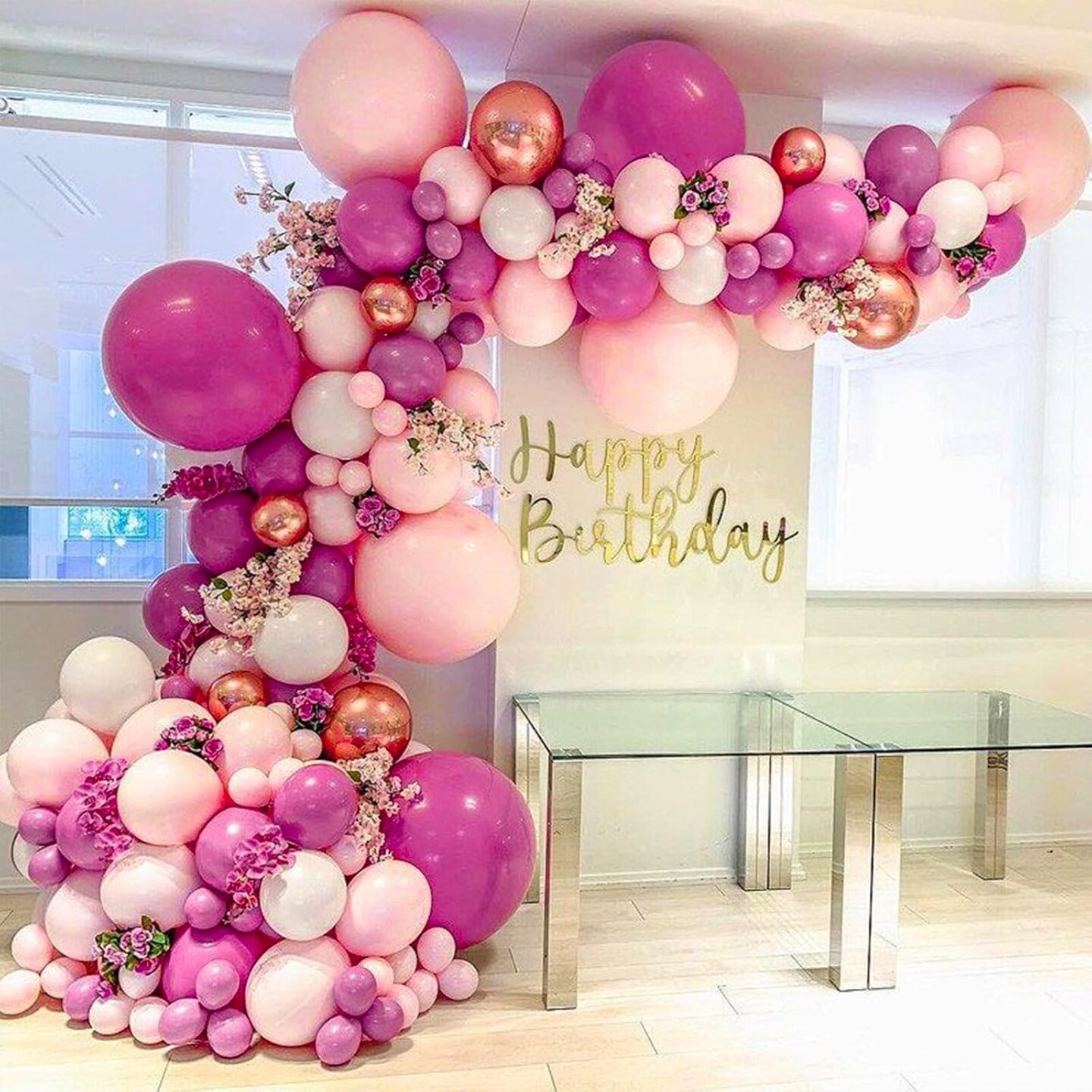 Hot Pink Balloons 50 pcs 12 Inch Magenta Fuchsia Dark Pink Latex Helium Balloons for Valentine&#x27;s Day Baby Shower Bachelorette Bridal Shower Birthday Party Decorations Pink