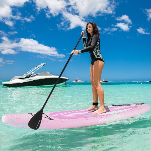 Pink White Inflatable Stand Up Paddle Board 11&#x27; x 30&#x22; x 6&#x22; 350 lbs Capacity