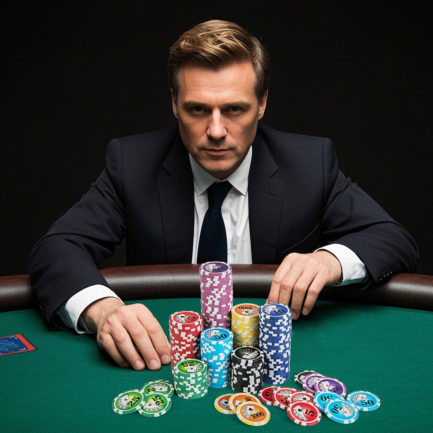 Black Aluminum Poker Chip Set with 600 Chips, Cards, Felt and Carrying Case