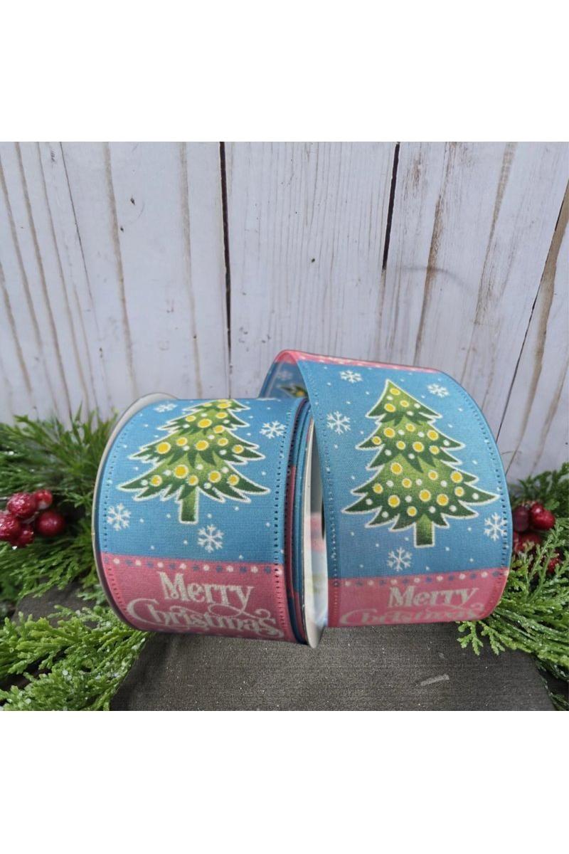 2.5&#x22; Whimsy Merry Christmas Ribbon: Pink &#x26; Blue
