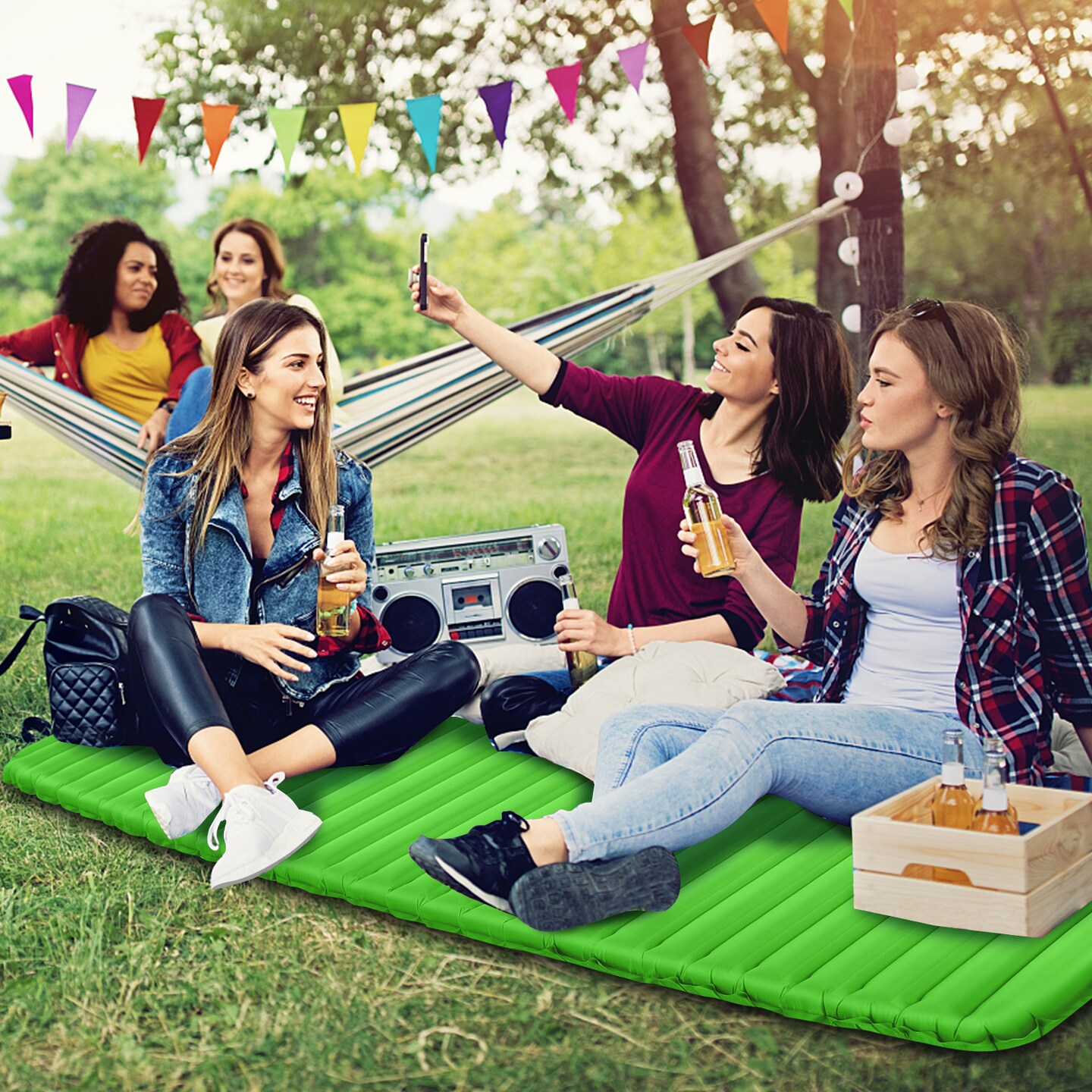 Inflatable Camping Sleeping Pad, Portable and Comfortable