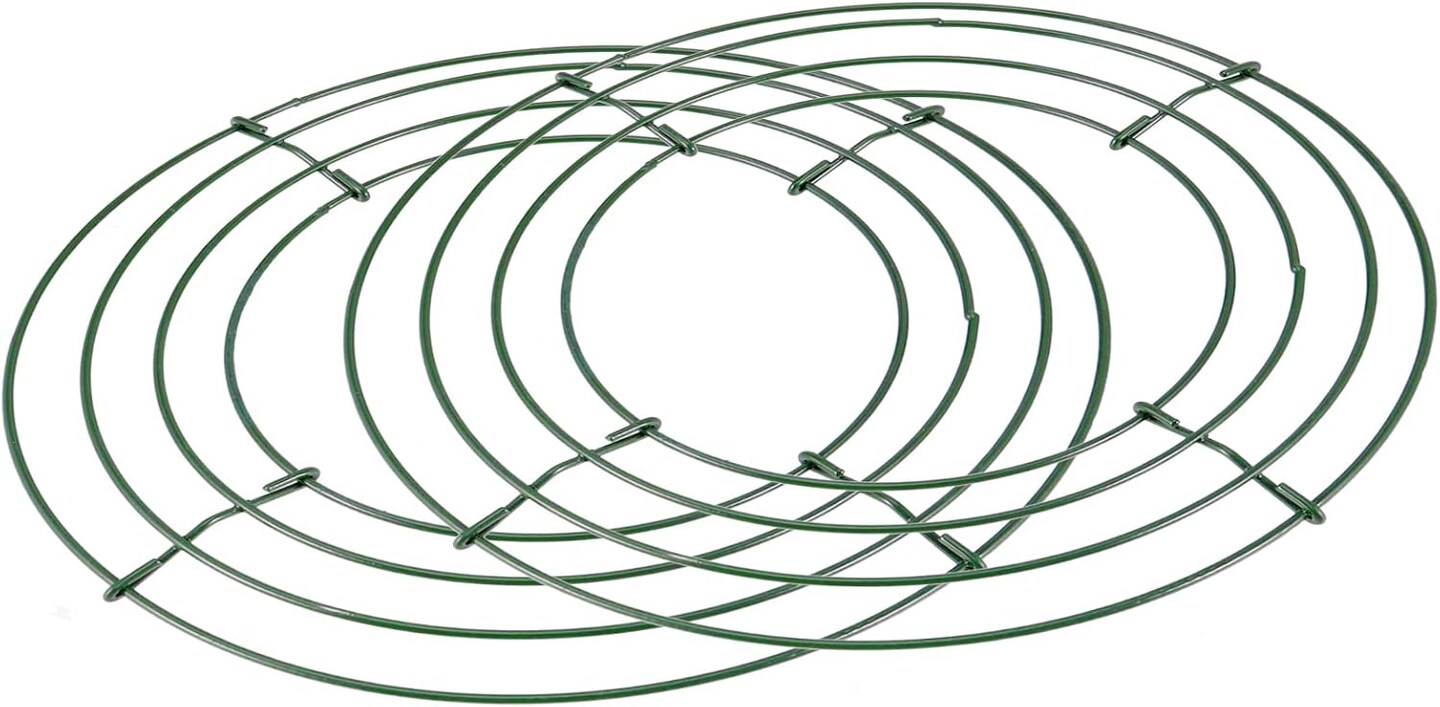 20 Pack 10 Inch Metal Wreath Frame, Dark Green Metal Floral Wreath Frame, Wire Wreath Rings for Christmas, New Year, Thanksgiving Day, Valentines, Wedding
