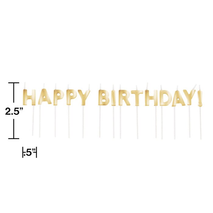 168 pc Bulk Gold Happy Birthday Candles