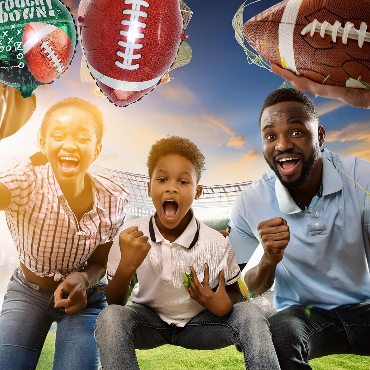 6 Pieces Football Balloons Set, 3 Pieces Football Field Balloons and 3 Pieces Football Foil Balloons for Tailgate Game Day Football Theme Supplies Birthday Party Decorations,Football Party Supplies