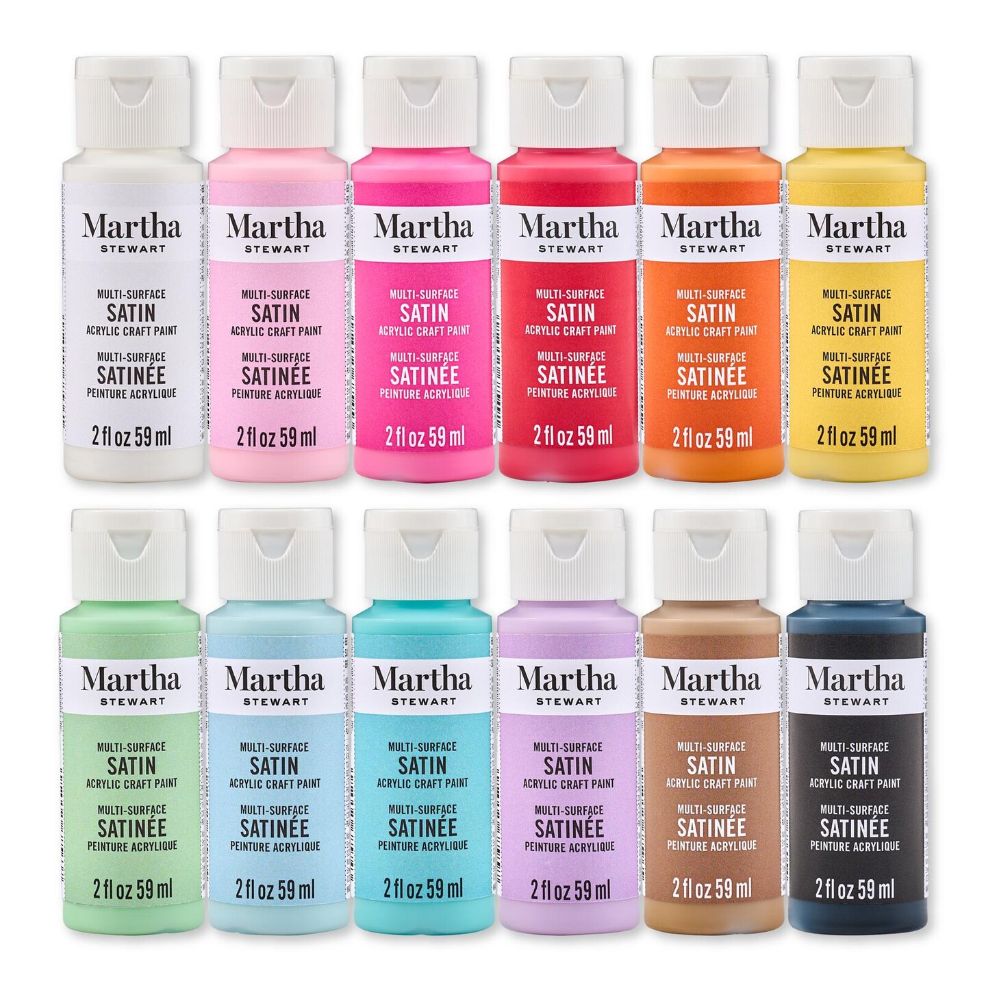 Martha Stewart&#x2122; Essentials - Multi-Surface Satin Paint Set - 12 pc. - 68661