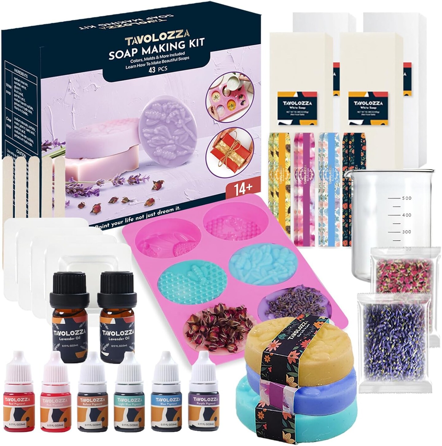 Soap Making Kit – Organic Soap Base, Silicone Mold, DIY Craft Kit for Adults & Kids.