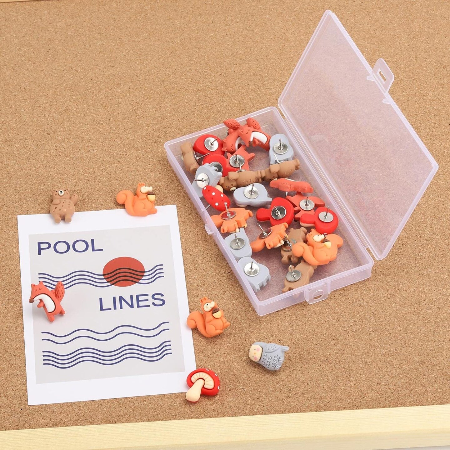 Push Pins 30Pcs Cute Push Pins Animal Push Pins for Cork Board(Multiple Animals)