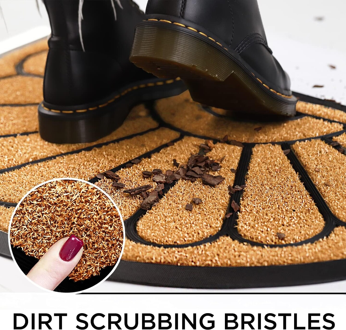 Front Door Mat – 30"x17", Low Pile, Mud & Dirt Trapping, Non-Slip Rubber Backing, Bright Yellow for Indoor/Outdoor.