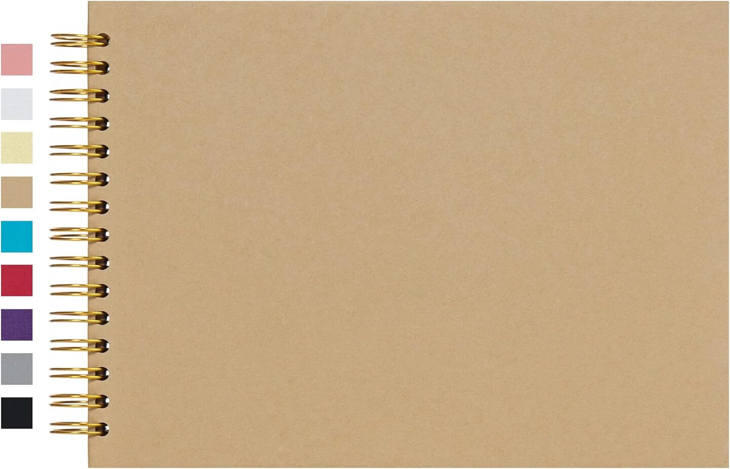 Large DIY Scrapbook Photo Album 80 Pages Thick Kraft Paper Scrap Book Albums for Wedding Anniversary Family and Baby (Brown)