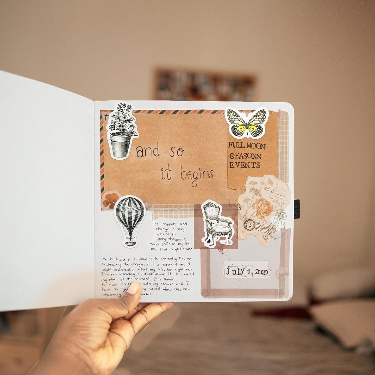 50PCS Stamp Stickers Ephemera Aesthetic Scrapbook Stickers