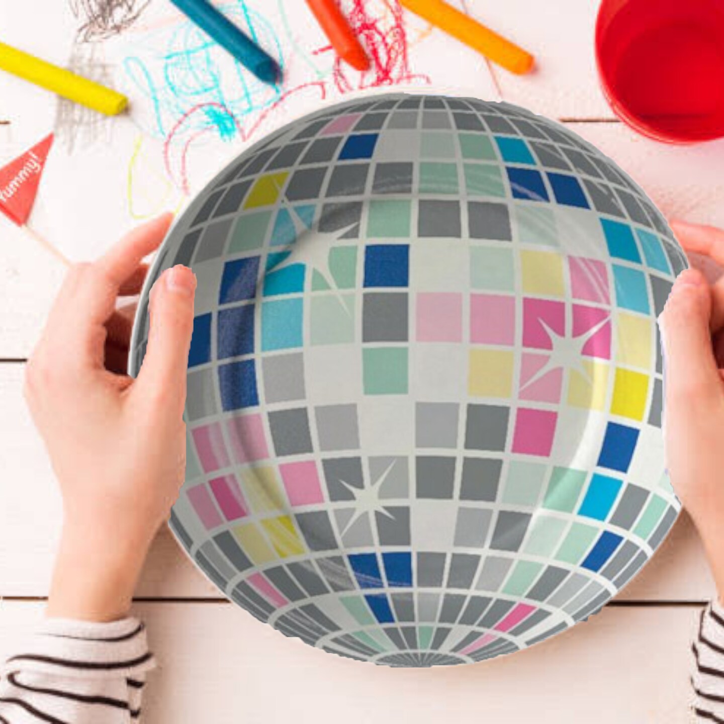 Birthday Beats Disco Ball Paper Dessert Plates 8 Count Party Tableware 7 Inch