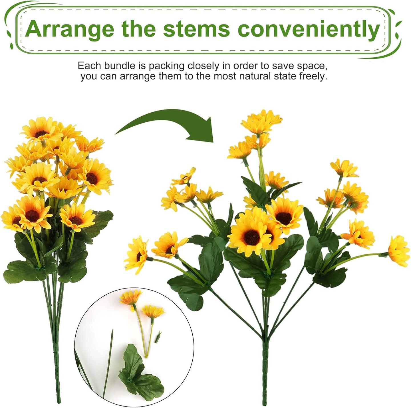 10 Bunches Artificial Sunflowers