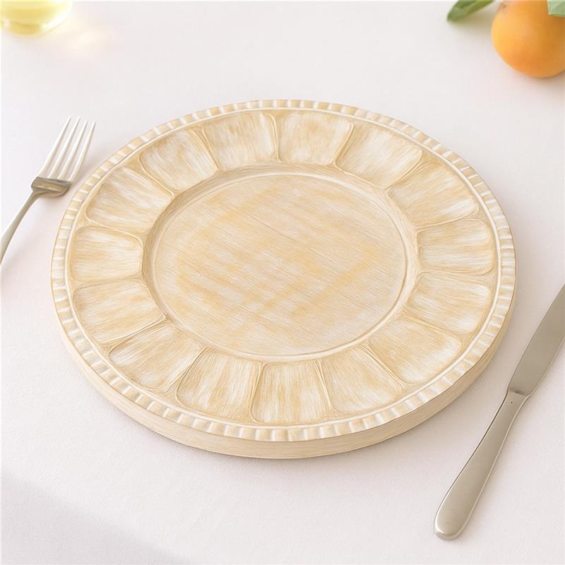 Handcrafted Natural Wood Charger Plate – Eco-Friendly Rustic 13-Inch Dinnerware Accent
