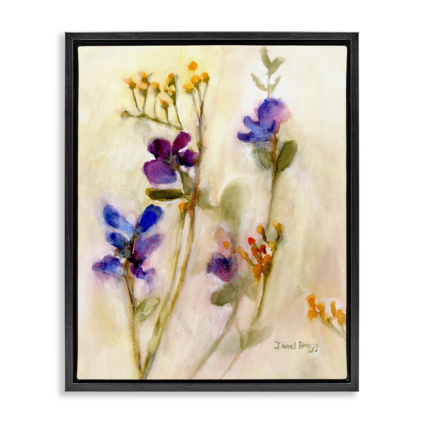 Stupell Industries Sweat Pea Floral Bunch Floating Frame By Janel Bragg