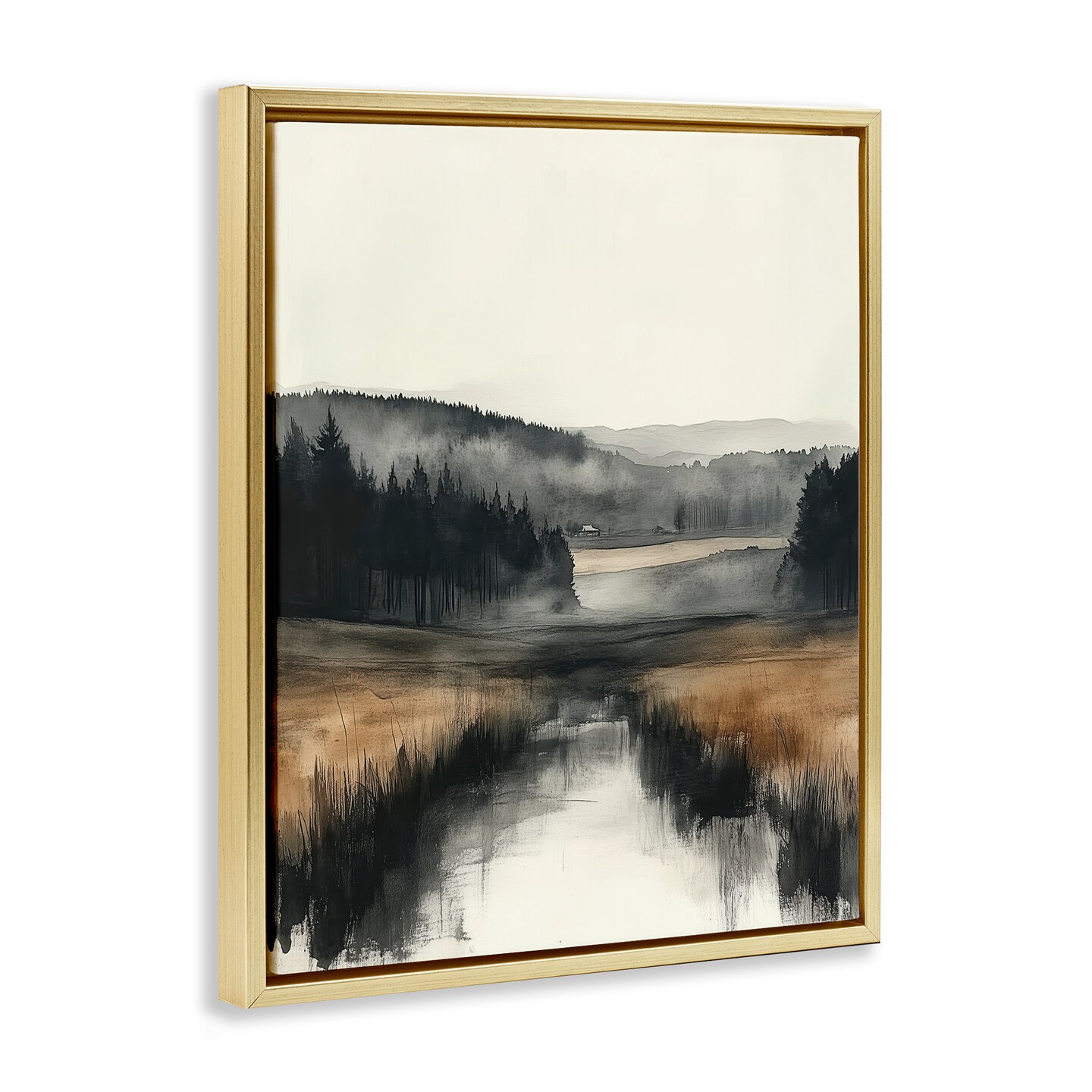 Stupell Industries Sepia Countryside Landscape Floating Frame By Annabelle Hall