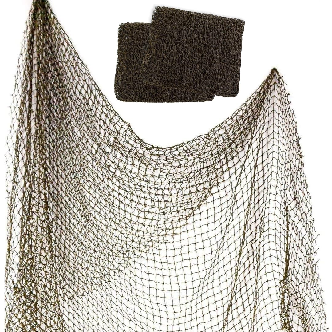 Fishing Net Decor – Real Repurposed 5x10ft (2 Pack) Fishing Net for Wall, Beach Party & Nautical Decorations – Authentic Fish Netting for Pirate & Mermaid Themes – Indoor Outdoor Coastal Home Décor