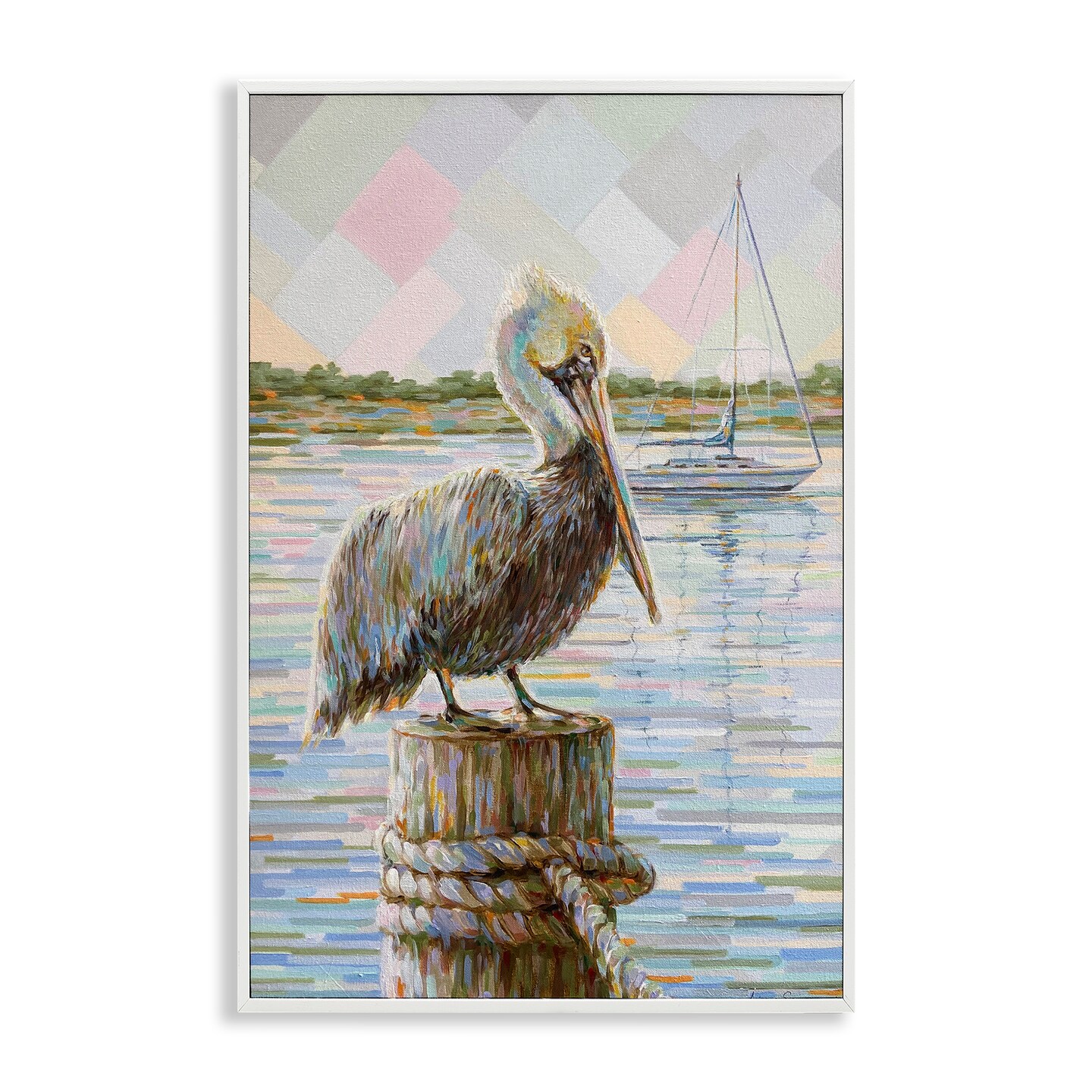 Stupell Industries The Guardian of the Dock Pelican Framed Giclee By ...