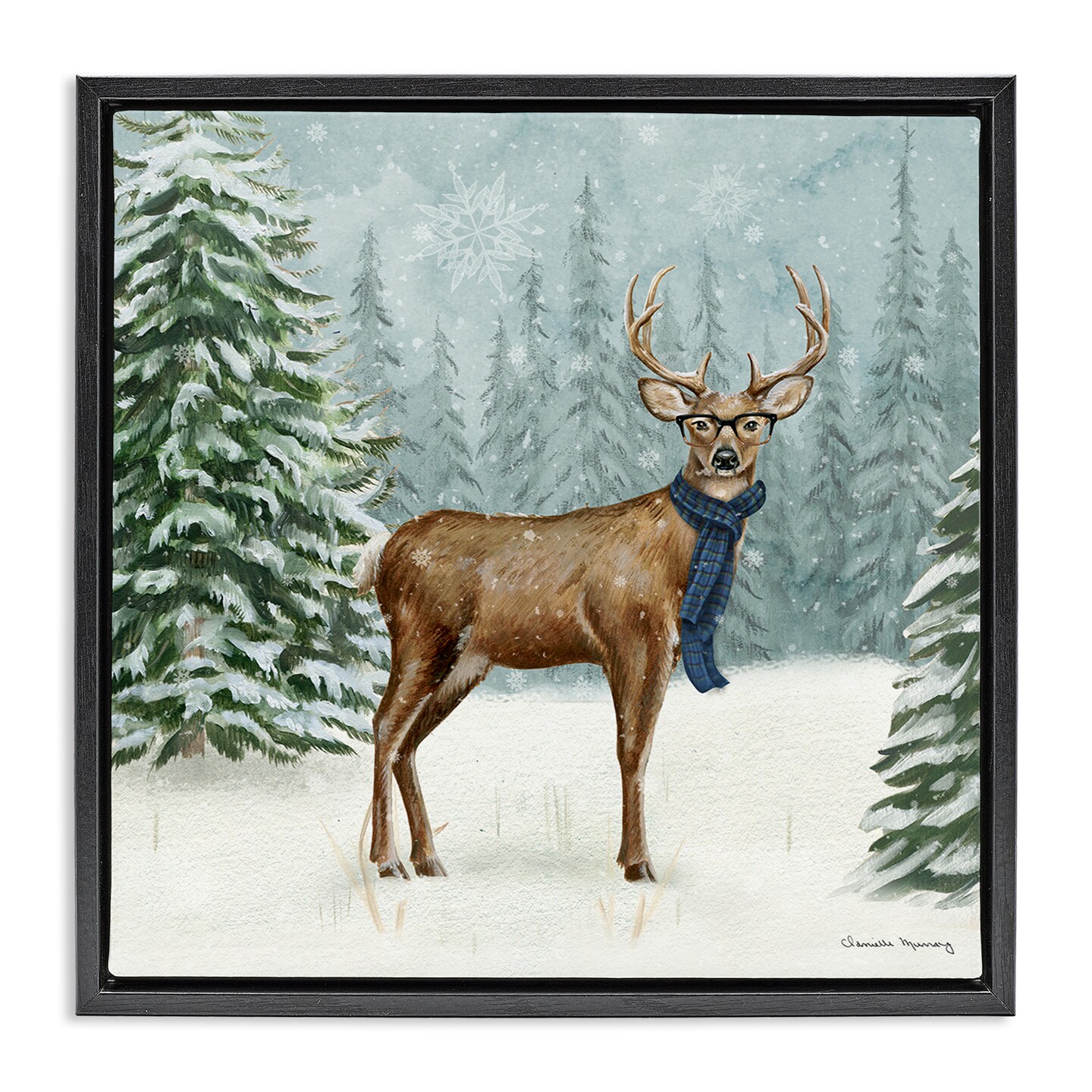 Stupell Industries Christmas Critters Reindeer Floating Frame By Danielle Murray