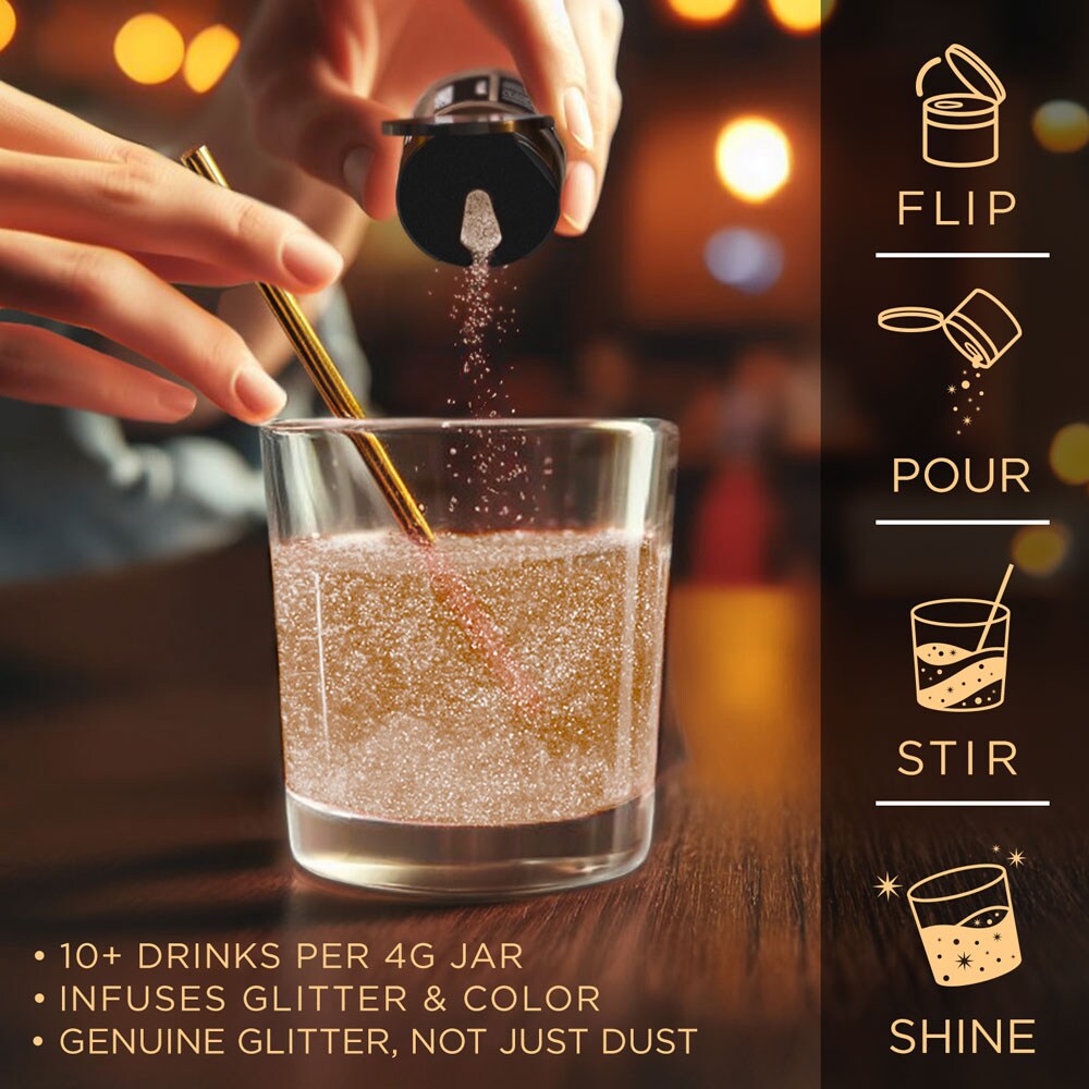Brew Glitter - Bronze Edible Drink Glitter (4g, x1 Flip-Cap Jar) for Beer, Cocktails and Beverages