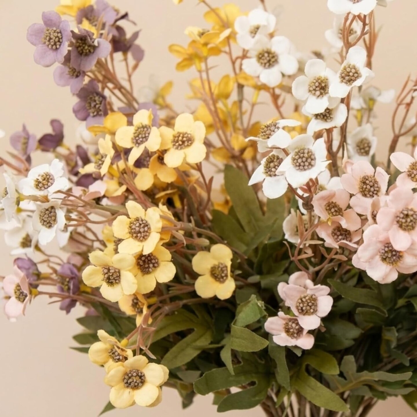 24 Stems Artificial Wildflower Bouquet – 23" Faux Silk Flowers for Spring, Home Decor & Table Centerpieces