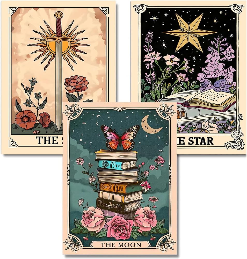 3 Pack Tarot Diamond Art Kit for Adults – 5D Sun Moon Star DIY