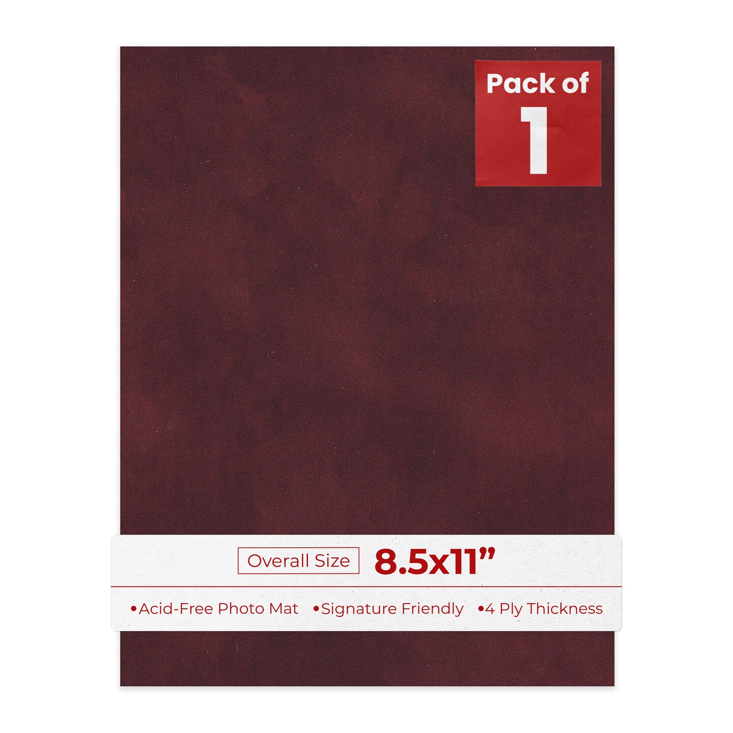Dark Red Suede 8.5x11 Uncut Mat Board - Blank Sheets, No Opening, Color ...