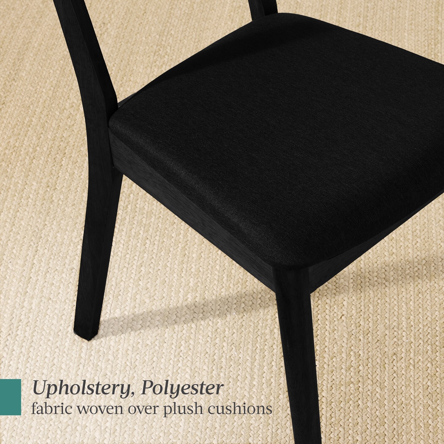 Best Choice Products 2-Piece Mid-Century Modern Wood & Upholstered Dining Chair Set