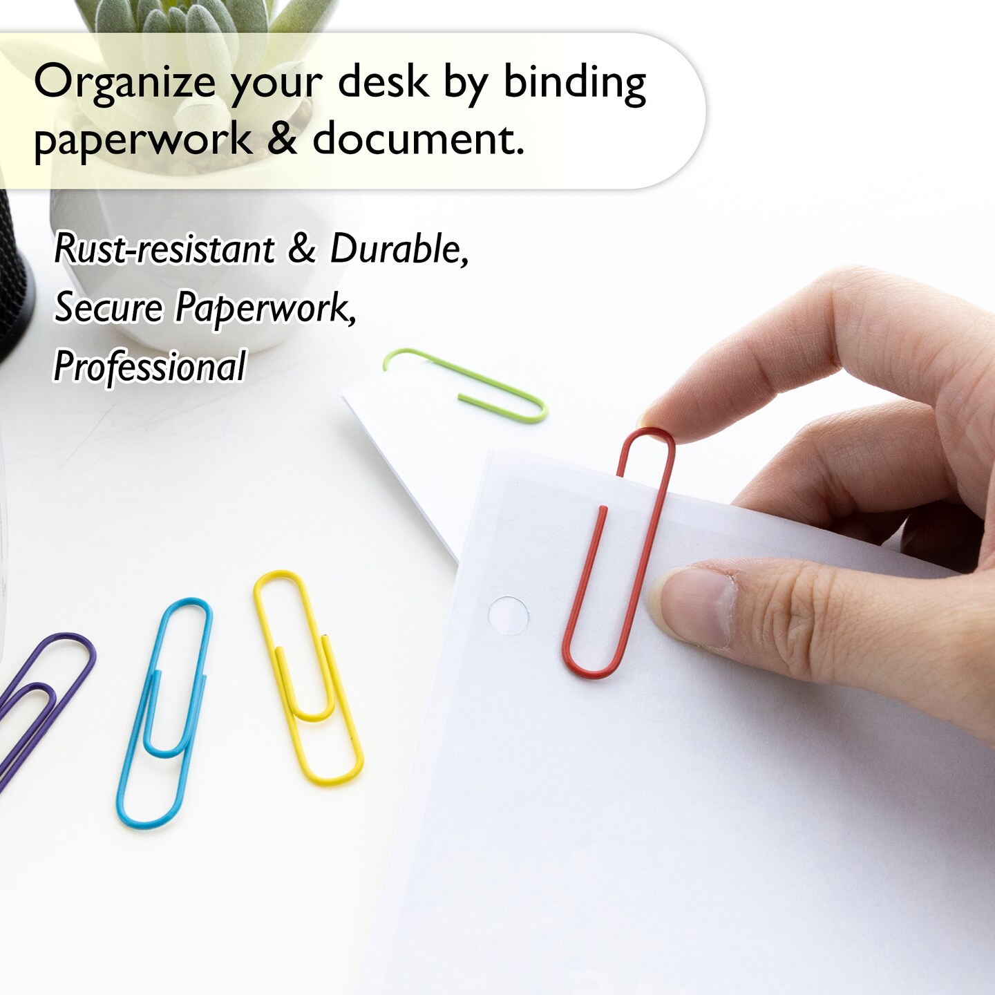 BAZIC Jumbo Paper Clips, 50 mm, Vinyl-Coated, 100 Count, 24-Pack