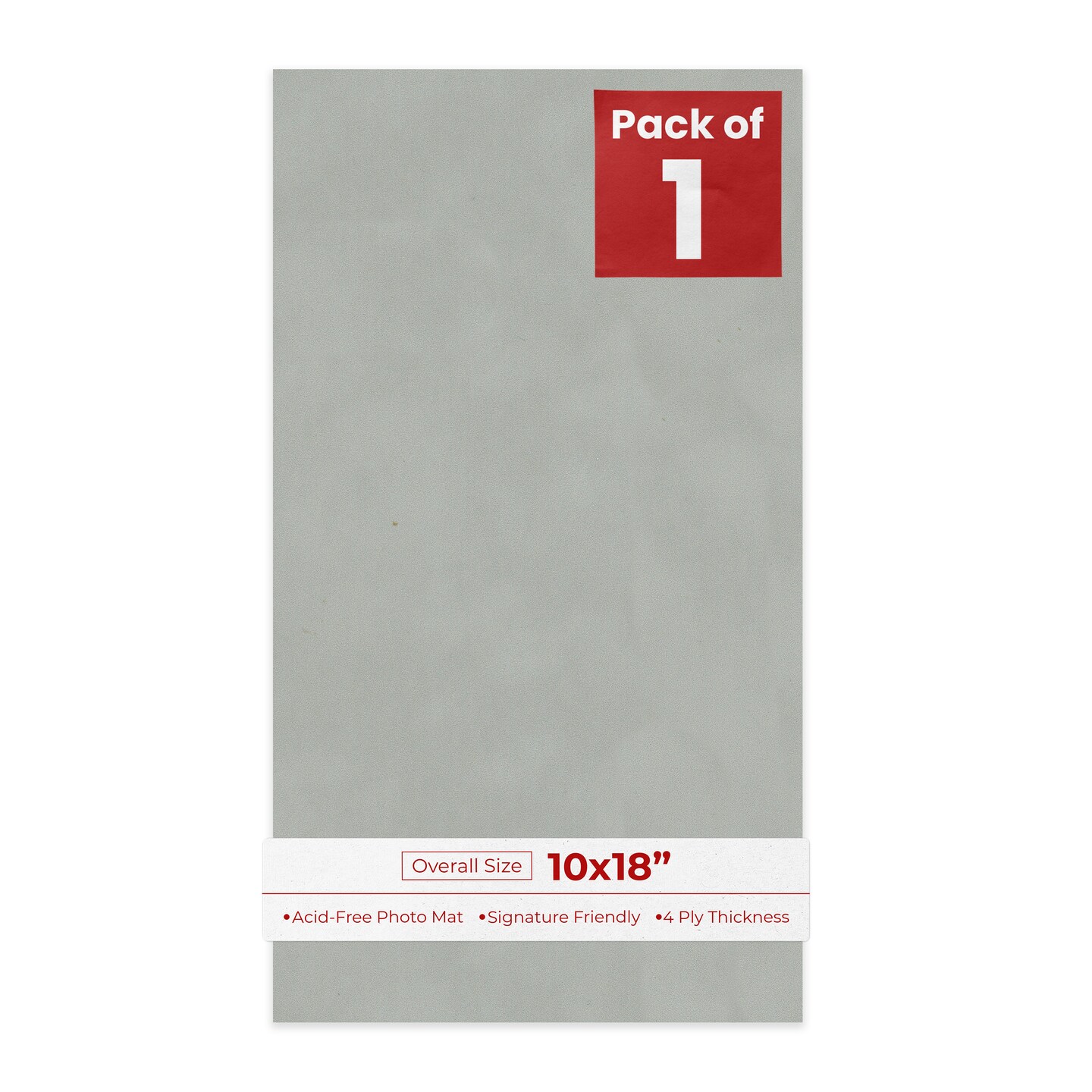 Light Grey Suede 10x18 Uncut Mat Board - Blank Sheets, No Opening