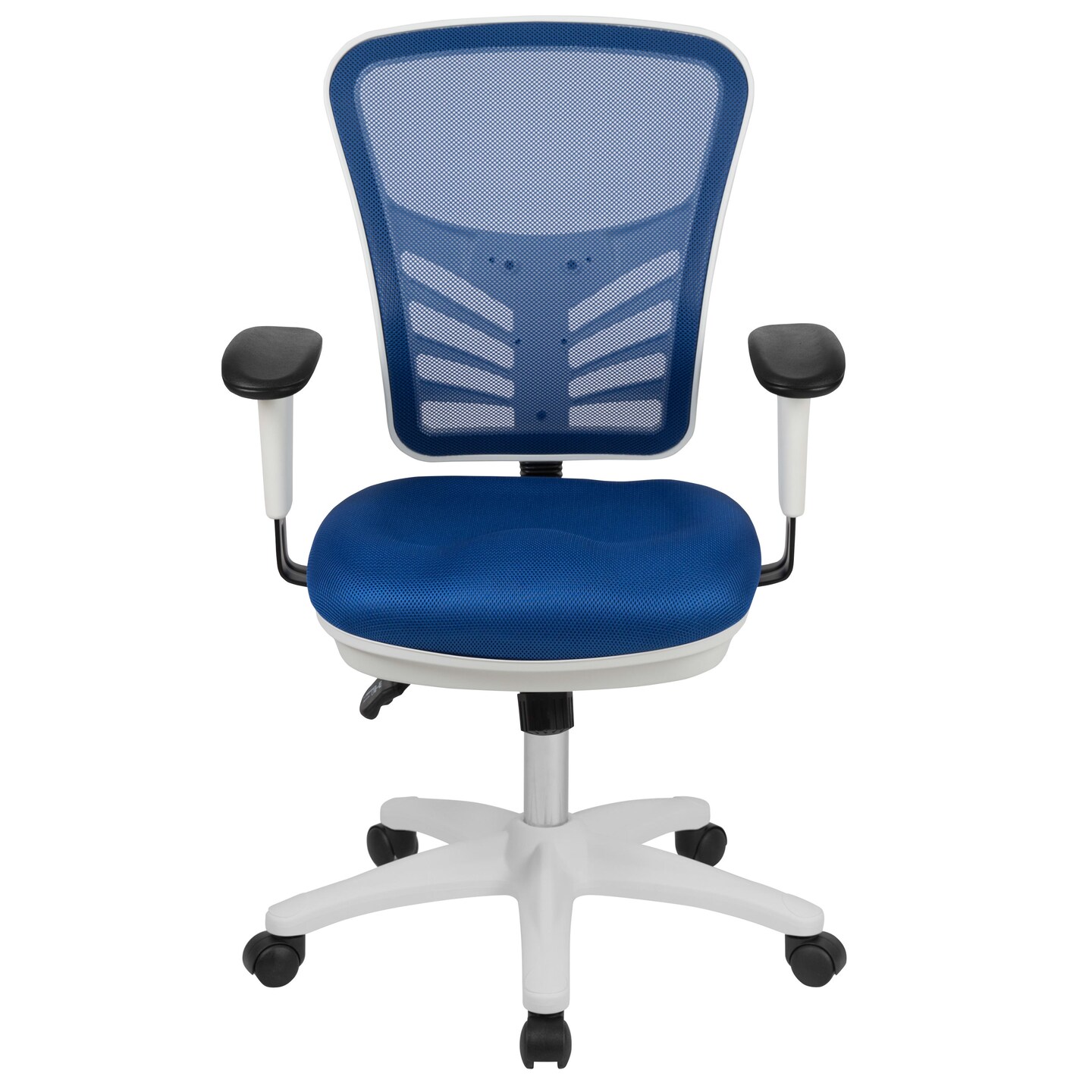 Emma and Oliver Mid-Back Mesh Triple Paddle Swivel Ergonomic Office Chair with Adjustable Arms