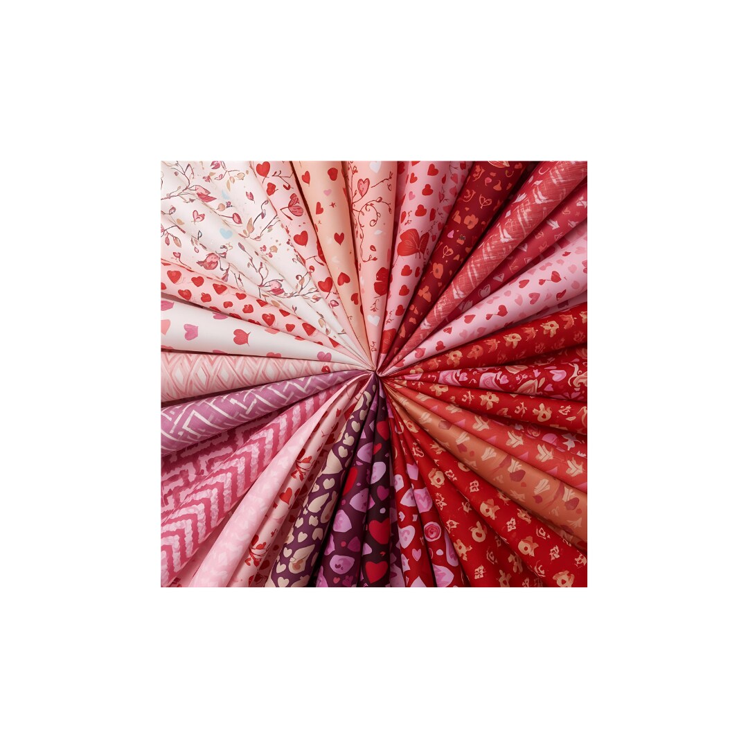 Valentine 8 Piece Fat Quarter Set 18" x 21" Mystery Bundle Precut