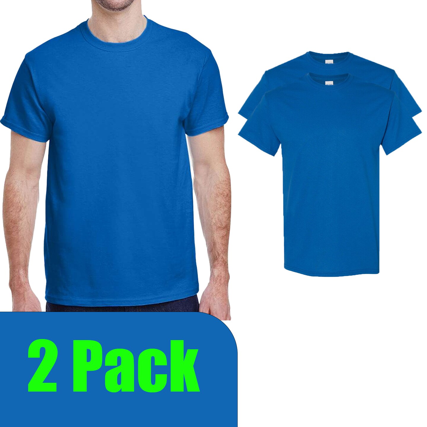 Gildan Unisex Neon Blue Crewneck T-Shirt Blanks for Crafting, Printing & Design Projects