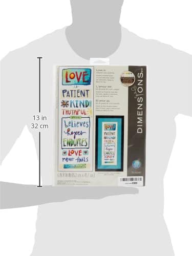 'Love Is' Counted Cross Stitch Kit – 14CT White Aida, 6×18" DIY Embroidery for Beginners, Corinthians 13 Verse, Blue