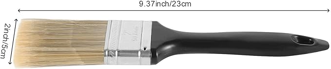 12 Pack 2 Inch Flat Paint Brushes, Home Wall Trim House Paintbrush Bulk with Treated Plastic Handle, Professional Paint Brushes for Wall Decor, DIY Painting