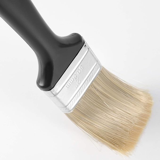 12 Pack 2 Inch Flat Paint Brushes, Home Wall Trim House Paintbrush Bulk with Treated Plastic Handle, Professional Paint Brushes for Wall Decor, DIY Painting