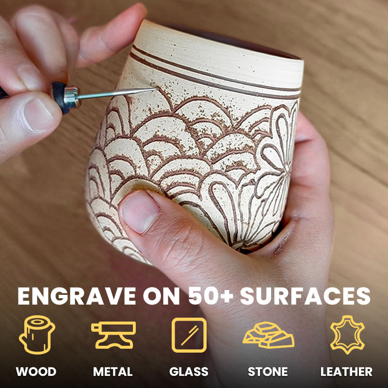 Customizer Engraving Pen by Resparked (Formerly Culiau): Ultimate Cordless Portable Tool for Artists &#x26; DIYers - Engrave 50+ Surfaces - Beginner Friendly - Rechargeable - Free 30 Bits &#x26; Mastery Guide