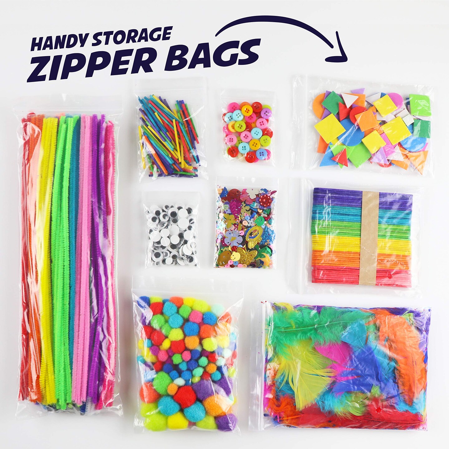 Arts &#x26; Crafts Supplies Kits &#x26; Materials Set for Kids, Toddler &#x26; Organizer Storage Tote Bag