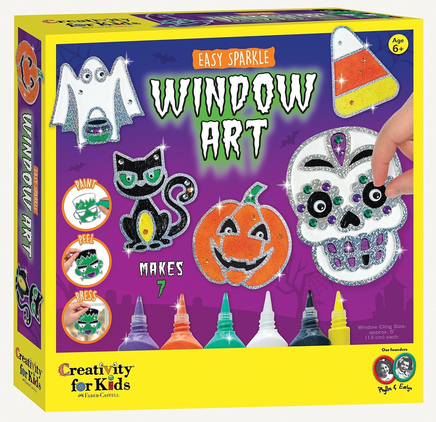 Halloween Window Art - Halloween Crafts, Make Your Own Halloween Window Clings  &#x26; Organizer Storage Tote Bag