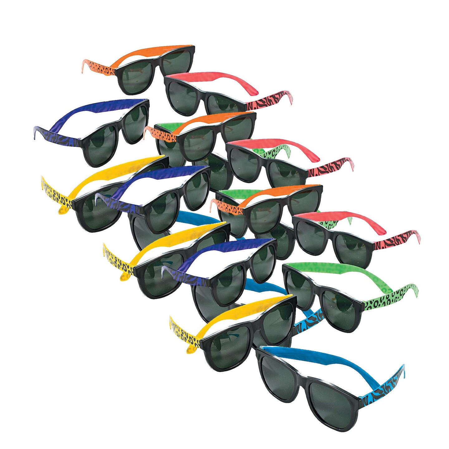 Animal Print Neon Sunglasses 12 Pieces