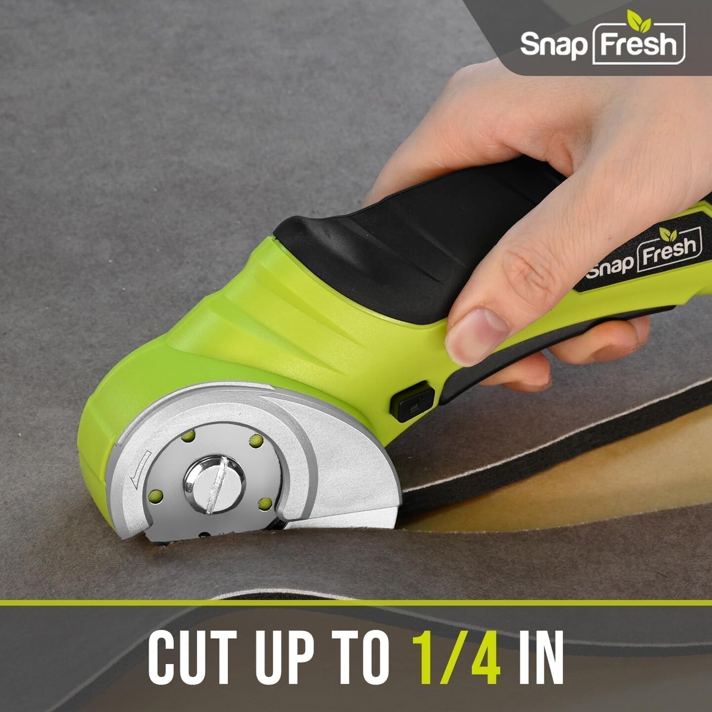 Cordless Electric Scissors, 4V Electric Mini Box Cutter, Carpet &#x26; Cardboard Cutter Tool with a Replacement Blade/Charger, Rotary Cutter for Cardboard Packages Leather Plastic &#xFF08;Green&#xFF09;