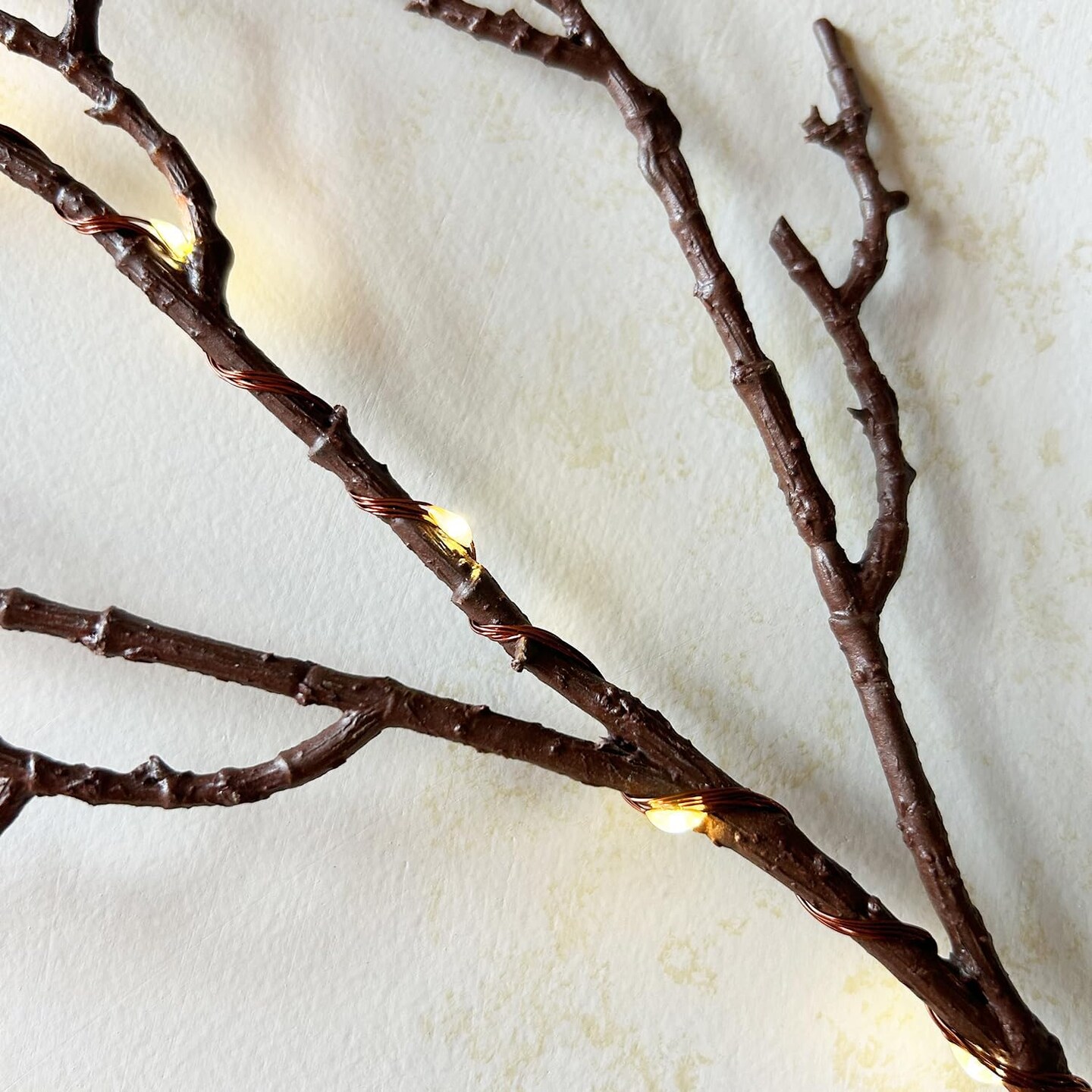 Lighted Brown Garland 6FT 120 LED Fairy Lights Plug in, Twig Vine with Lights for Christmas Fireplace Mantle Table Decoration Indoor Outdoor