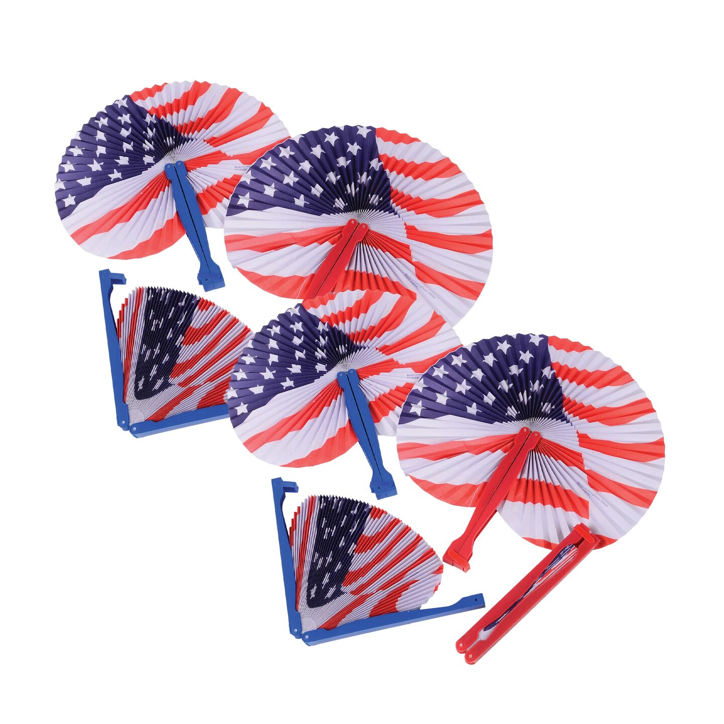 4th of July Patriotic Folding Fans Red White and Blue Party Accessory