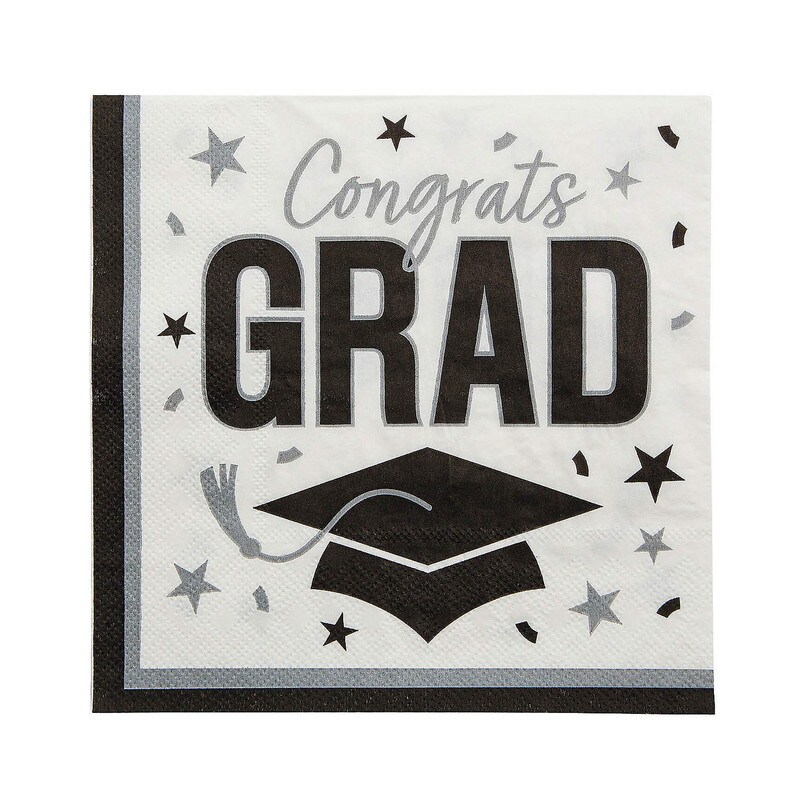 Graduation Party Napkins 50 Count Congrats Grad Design 6.5 Inch Luncheon Size