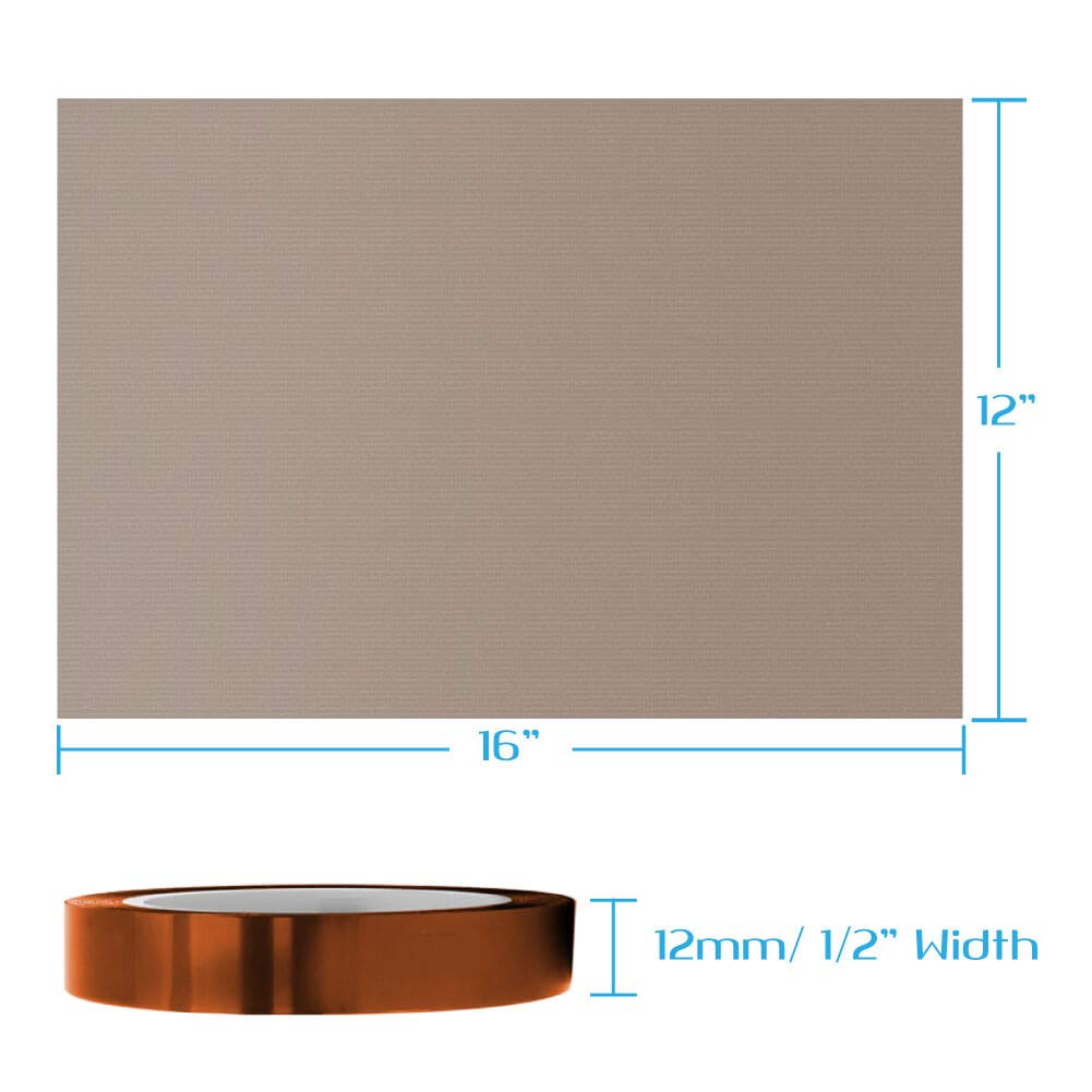 Heat Tape High Temp Tape and Teflon Sheet for Vinyl Heat Press, Sublimation Heat Resistant