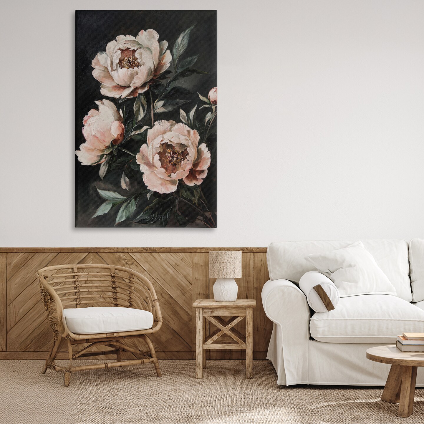 Stupell Industries Dusty Pink Roses Floral Painting Canvas, design by Petal Prints Design