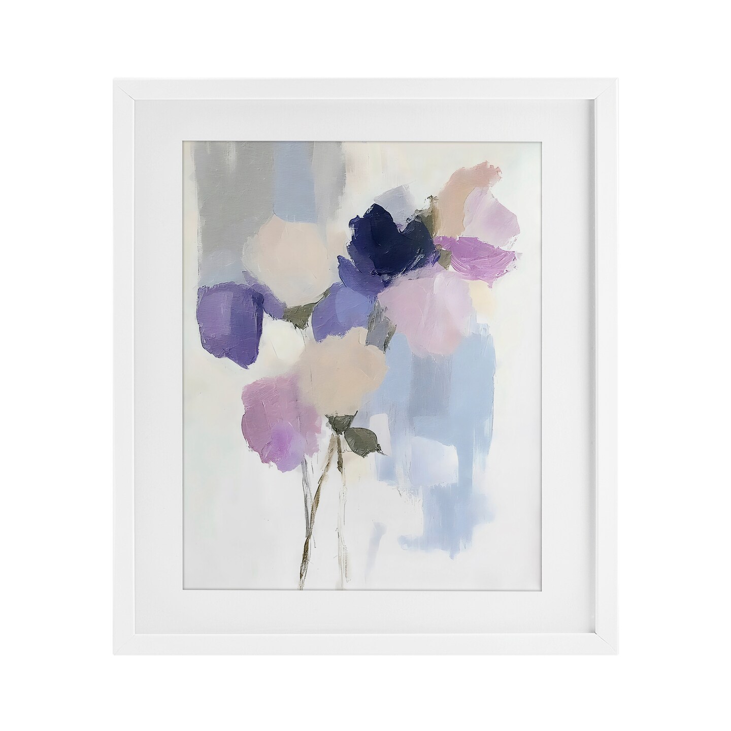 Stupell Industries Lavender Haze Abstract Florals Framed Print Under Glass, design by Riley B
