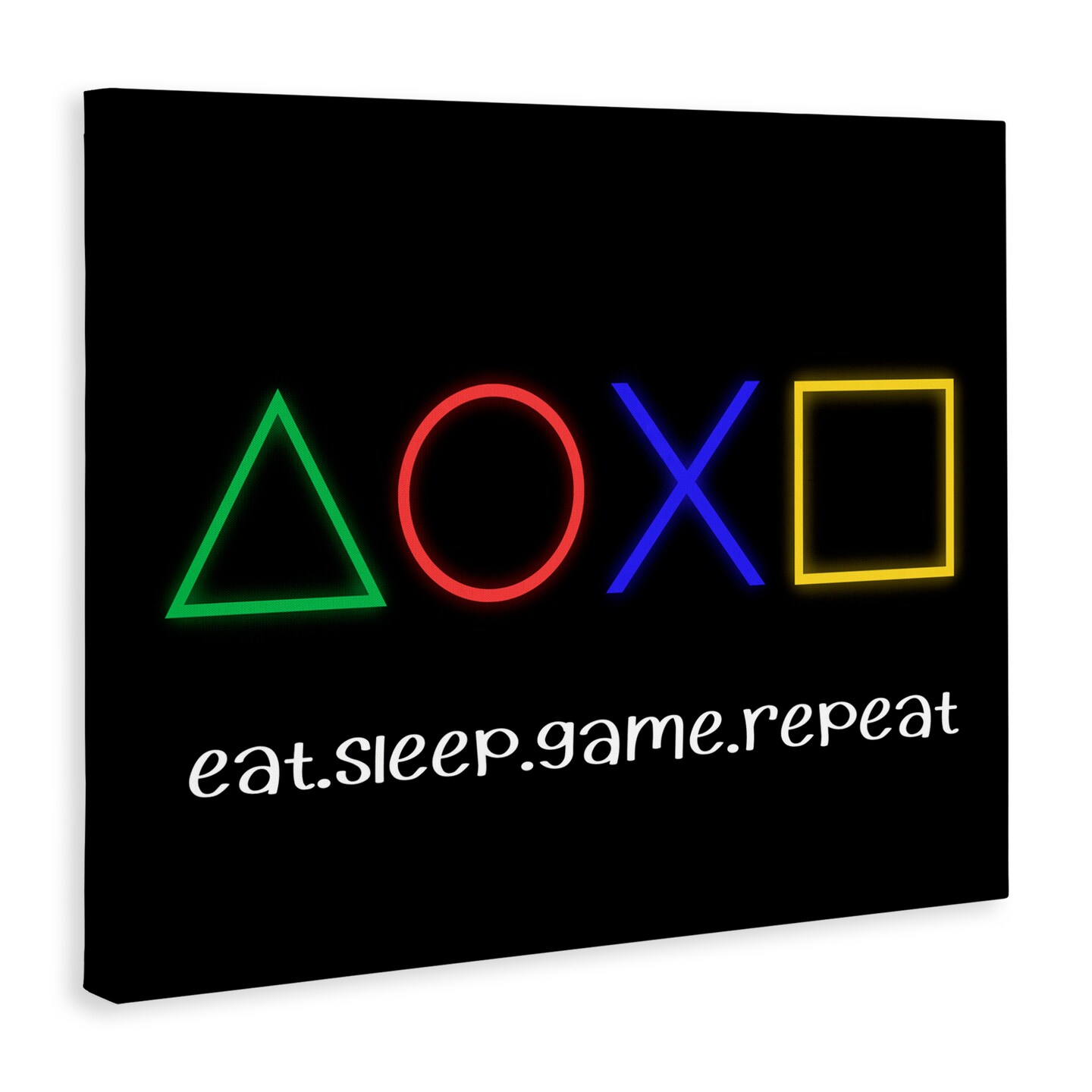 Stupell Industries Neon Gaming Symbols & Words Canvas, design by Christine Simpson Art