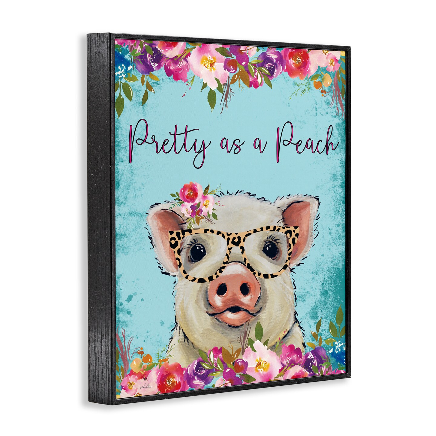 Stupell Industries Pretty as a Peach Pig Framed Giclee, design by Lee Keller