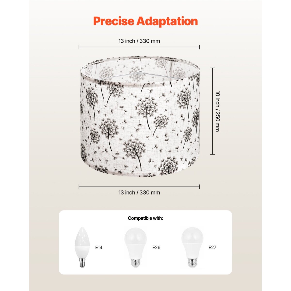 Medium Drum Lamp Shades Linen Replacement for Table Floor Pendant Lamps