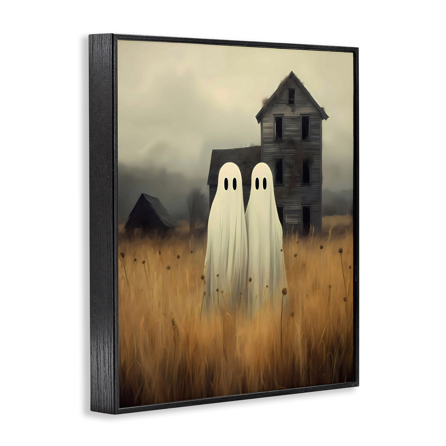 Stupell Industries Spooky Farmhouse Ghost Duo Framed Giclee, design by LSR Design Studio